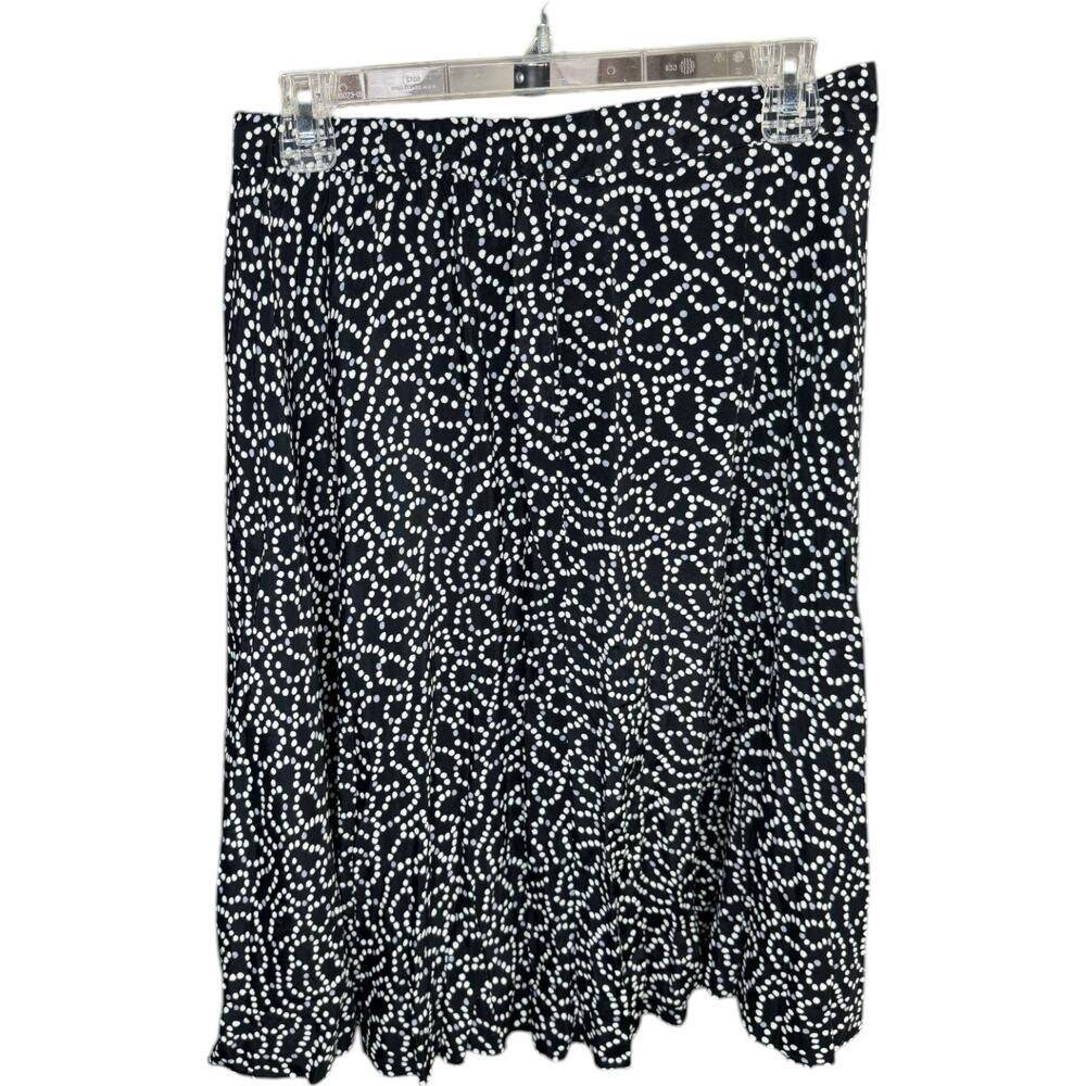 Cos Cob Women's 14 Black White Gray Dot Geometric Print Skirt  A-Line NWT‎